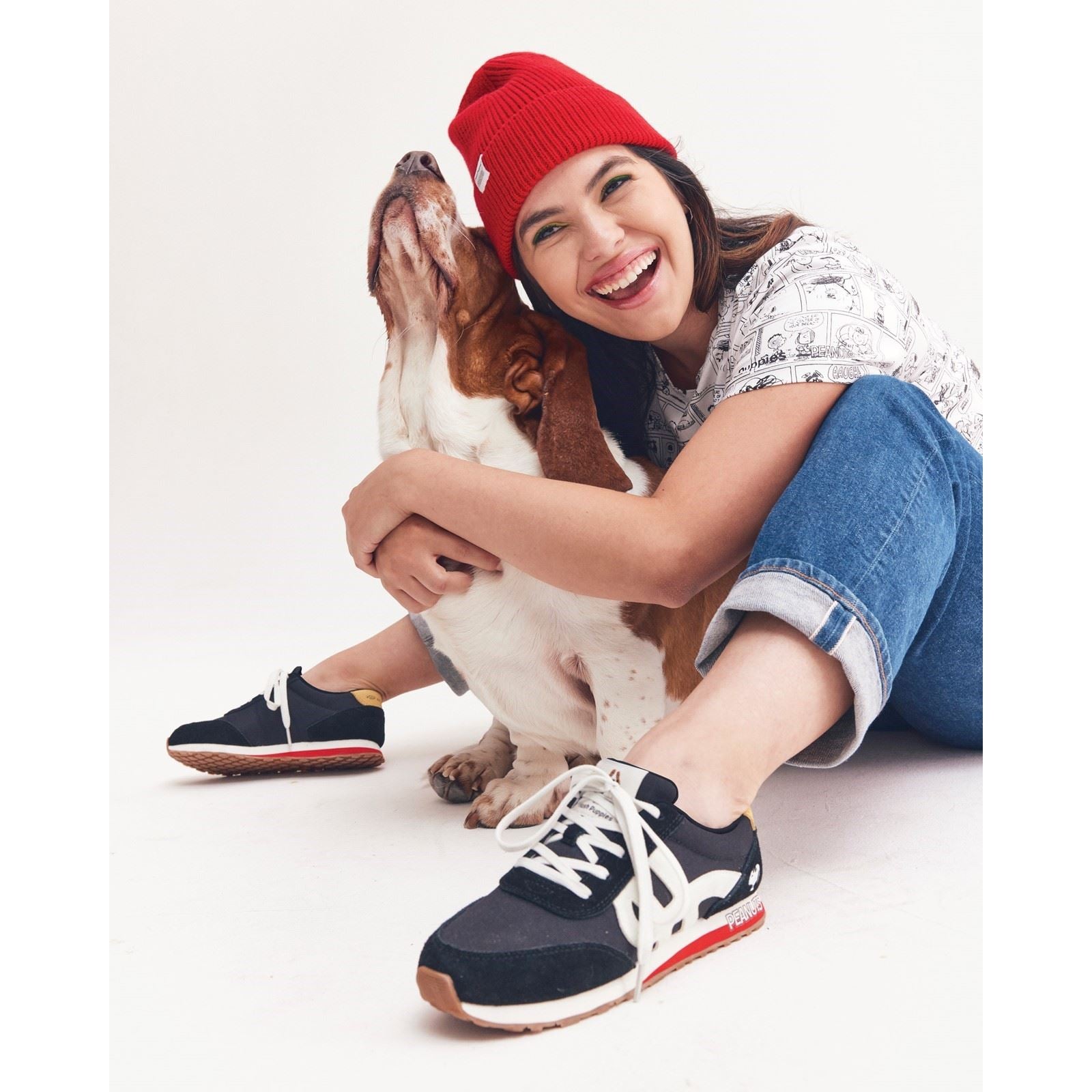 Hush Puppies SEVENTY8 Peanuts Leder Damensneakers In Erdnussfarbe