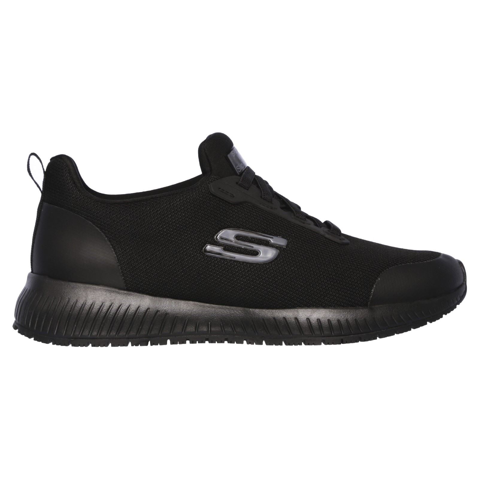 Skechers Workwear Squad SR Textil Damen Schwarze Sicherheits Sneakers