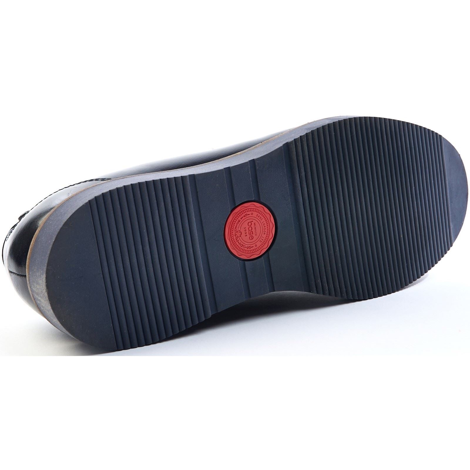 Base London Sid Leder Herren Marineblaue Slipper