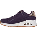 Skechers Uno - Shimmer Away Synthetische Damendunkellila Turnschuhe