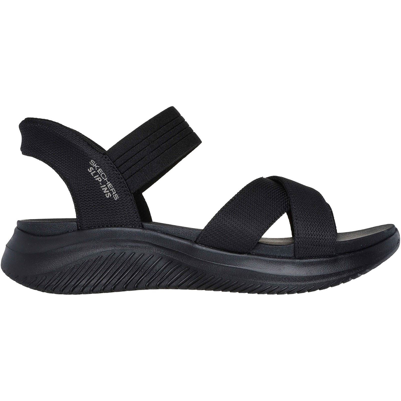 Skechers Ultra Flex 3.0 - Never Better Textil Damen Schwarze Sandalen