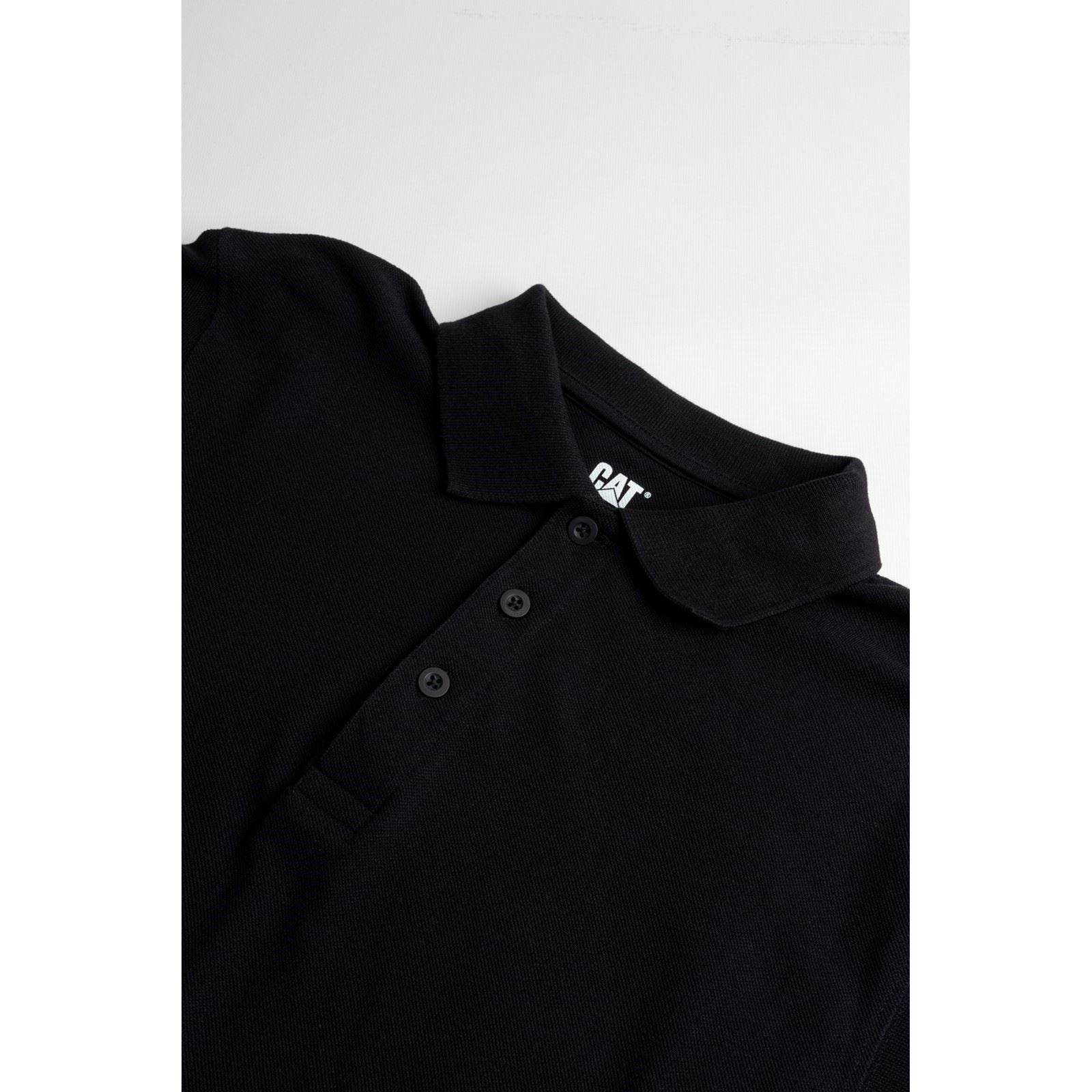 Caterpillar Essentials Baumwolle Herren Schwarzes Polohemd