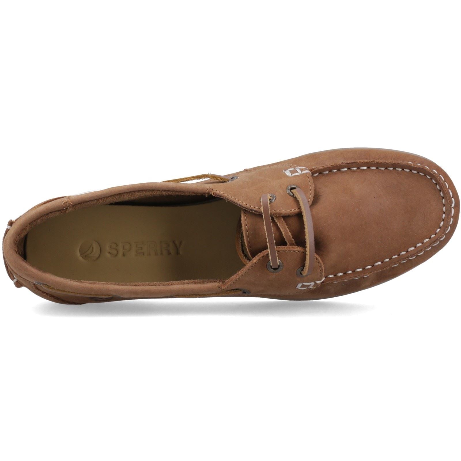 Sperry Balboa 2 Eye Boat Nubuk Damen Hellbraune Bootsschuhe