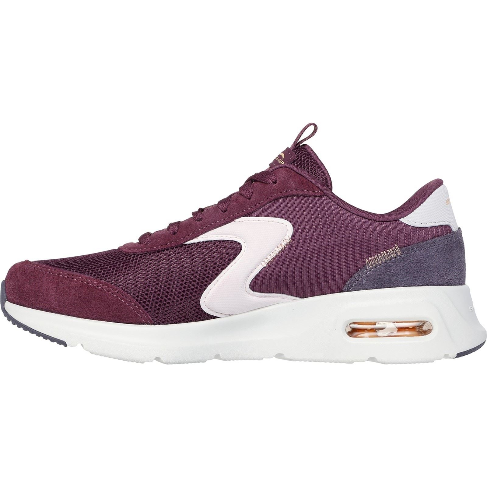 Skechers Skech-Air Court Air Wave Leder Damen Sneaker In Burgunderrot/Multi