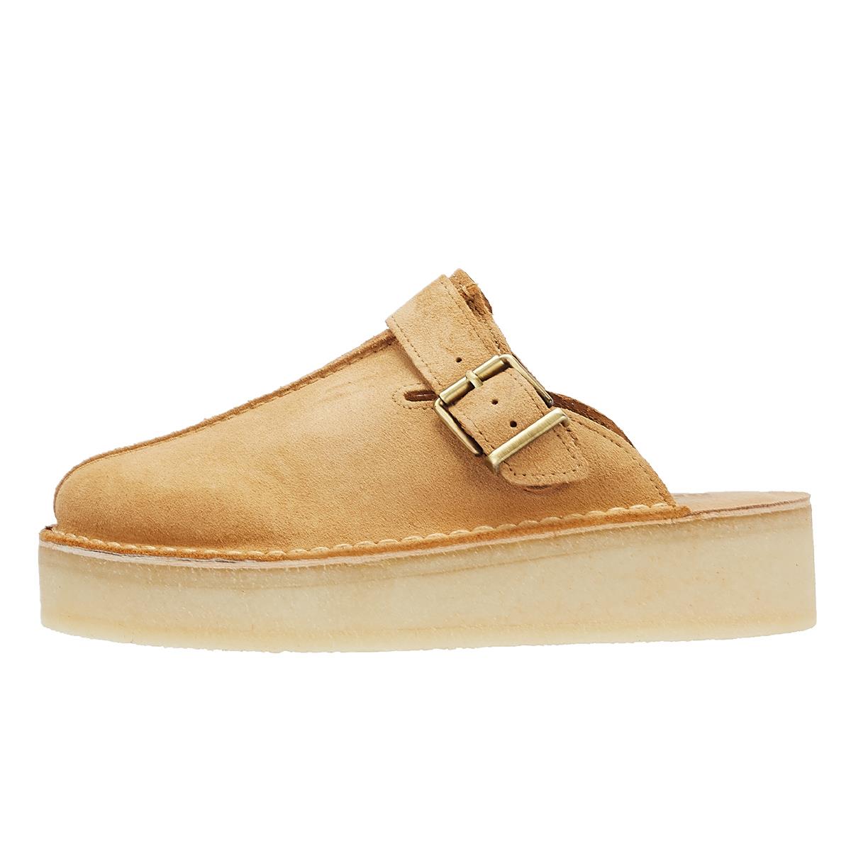 Clarks Originals Wedge Mule Damen Mokassins Aus Mittelbraunem Wildleder