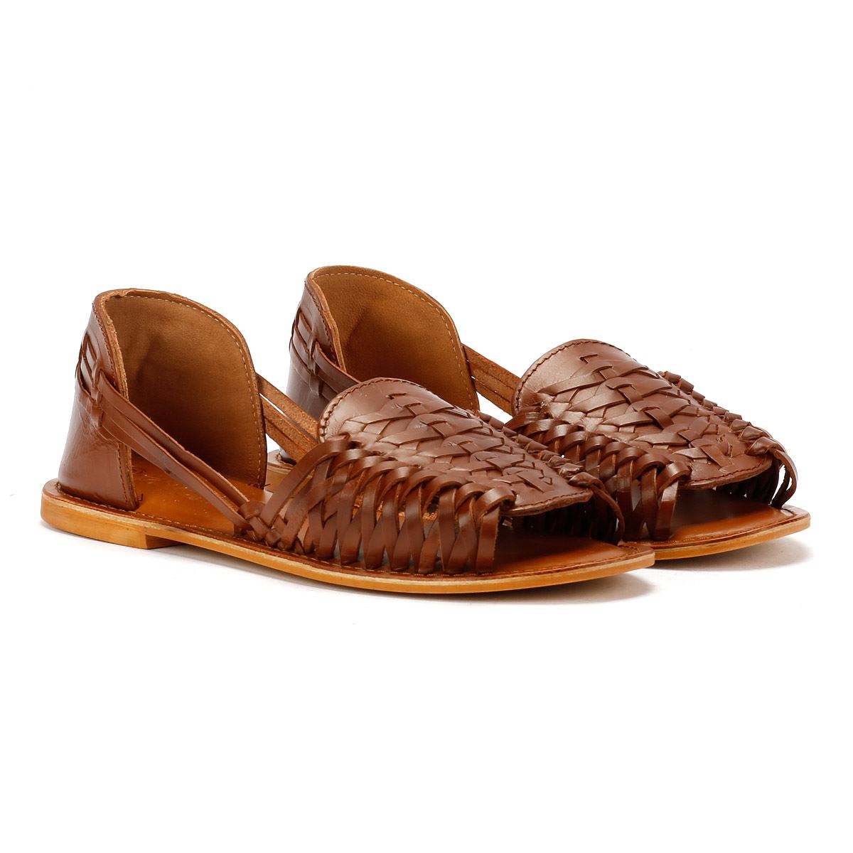 Tower London Hurache Damen Sandalen Aus Braunem Leder
