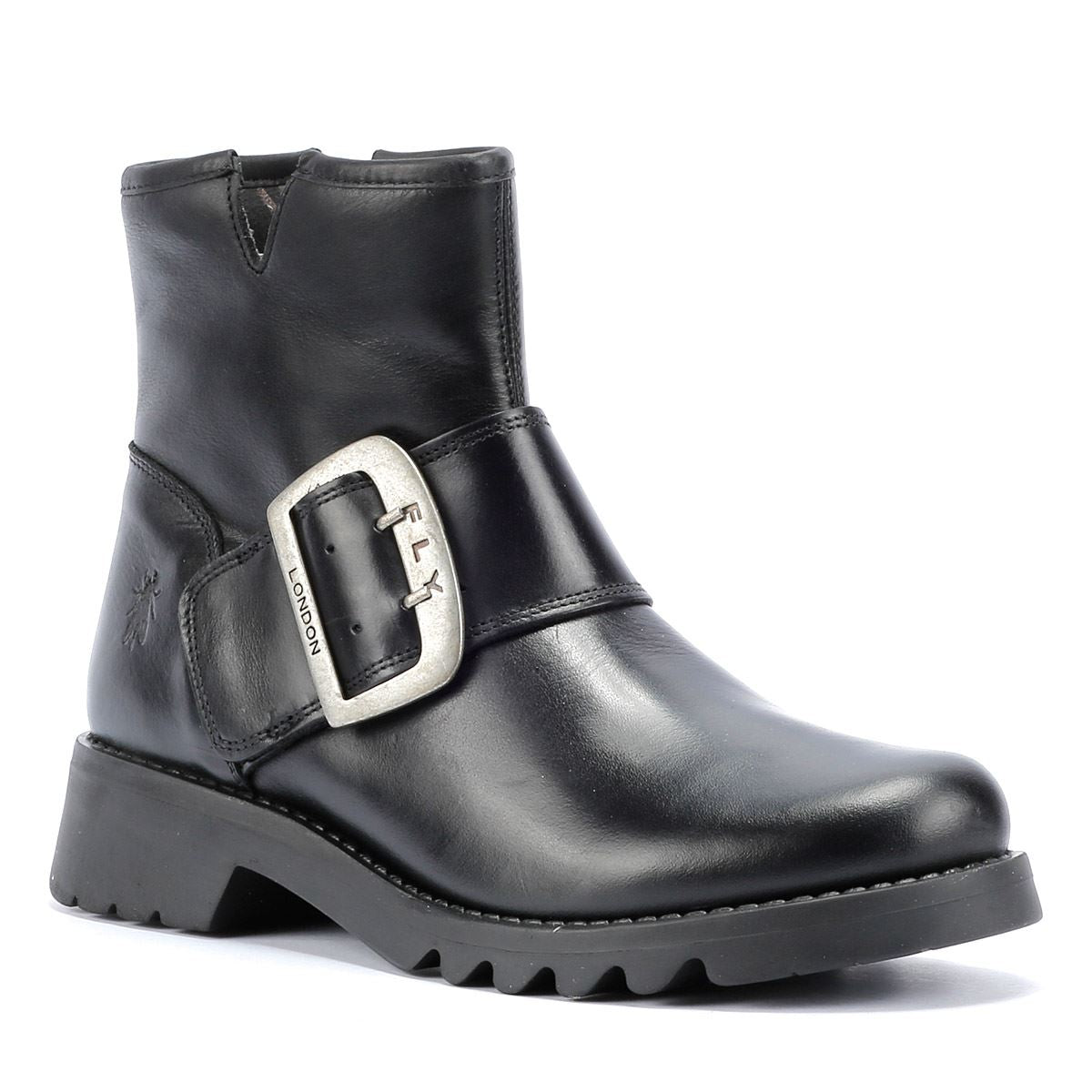 Fly London Rily Leder Damen Schwarze Farbe Stiefel