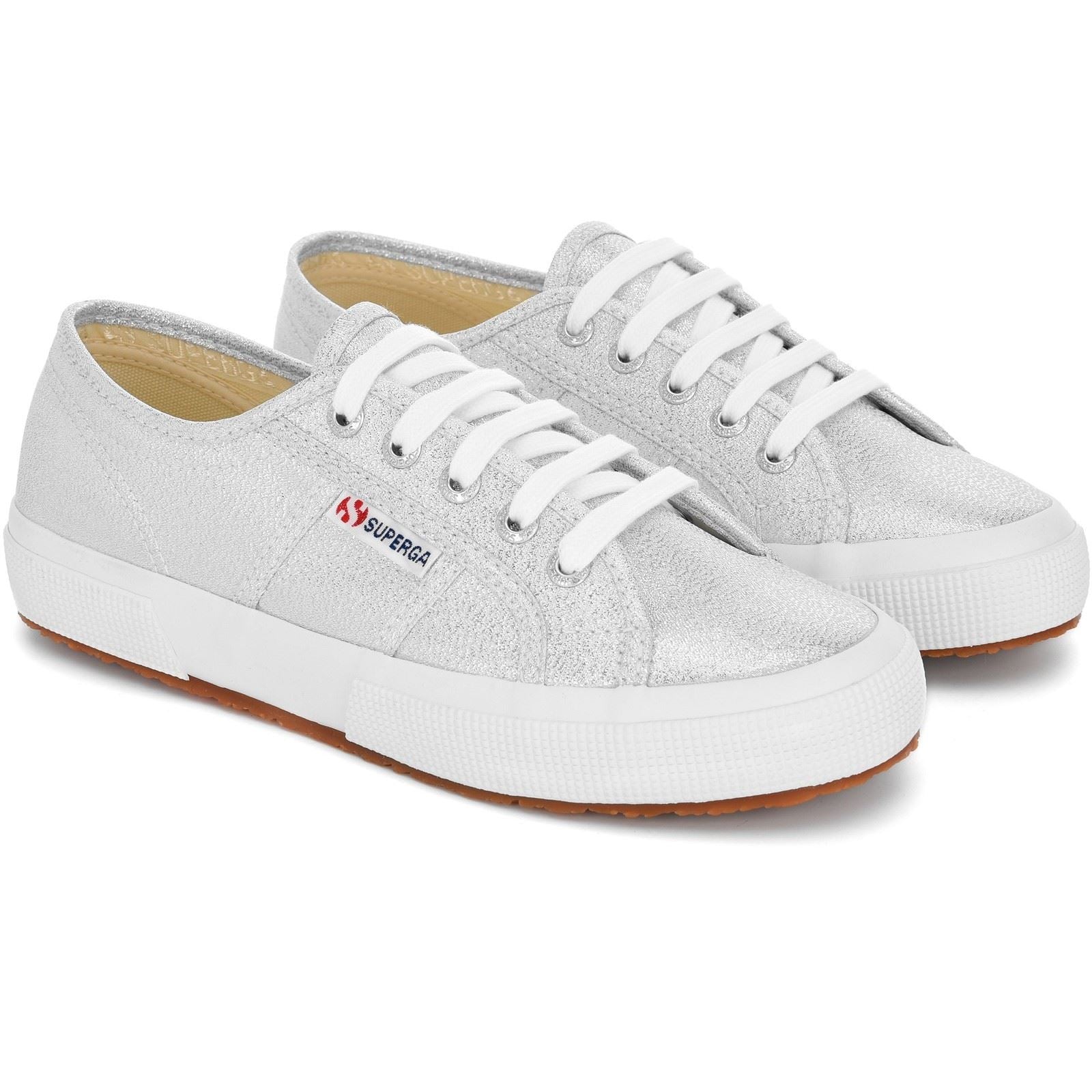 Superga 2750 Lamew Synthetik Damen Sneaker In Grau-Silber