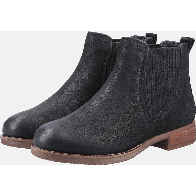 Hush Puppies Edith Damenlederstiefel In Schwarz