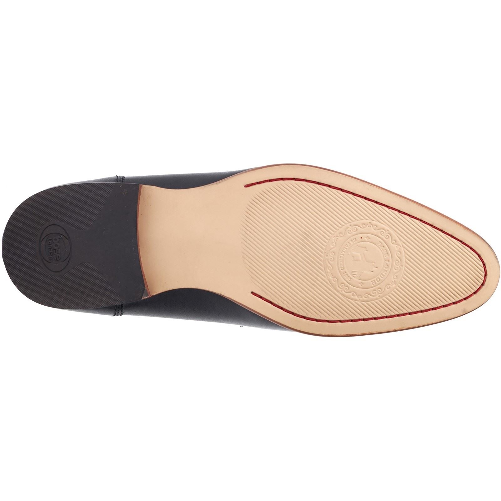 Base London Russo Leder Herren Schwarze Mokassins