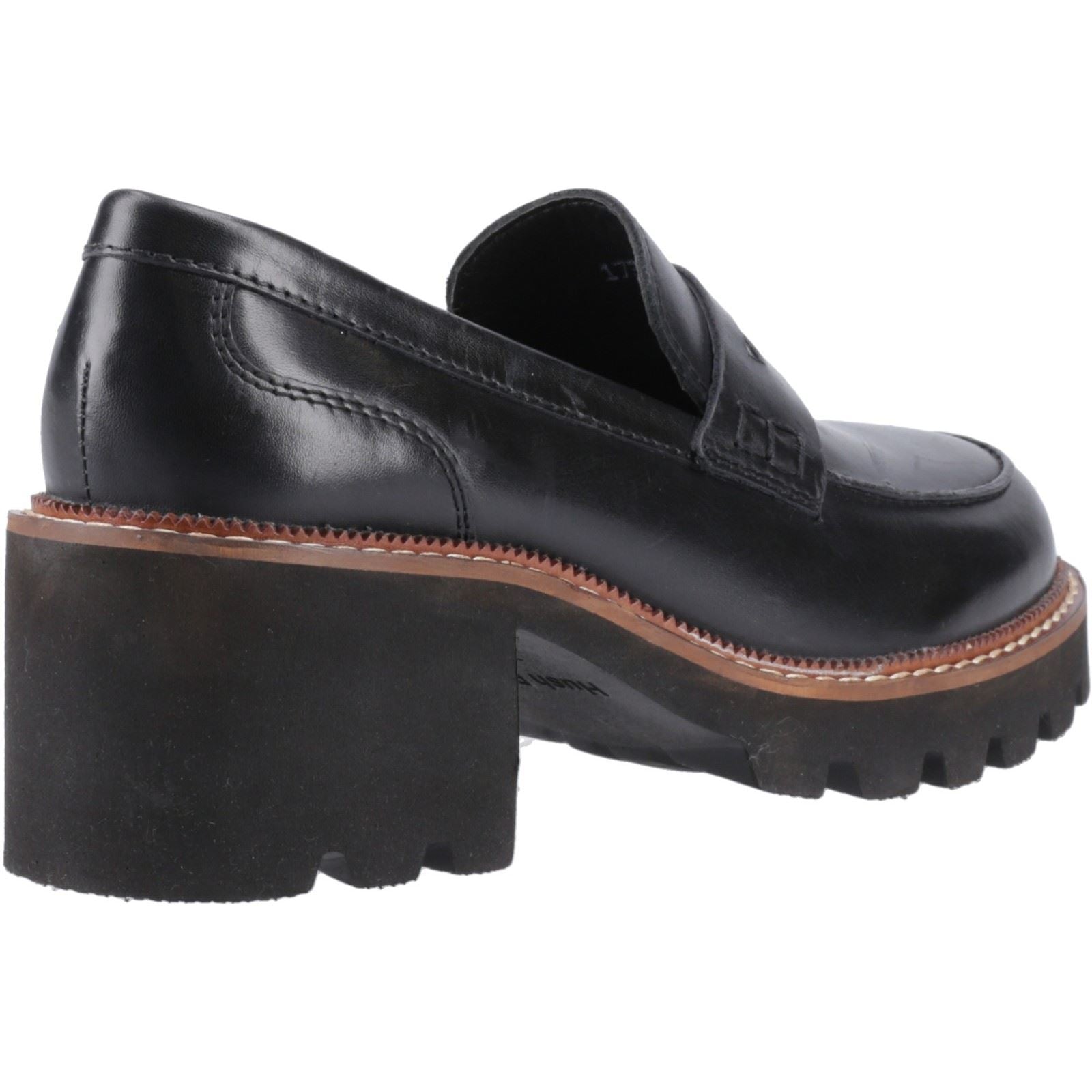 Hush Puppies Giavanna Damen Schwarze Farbe Lederloafer