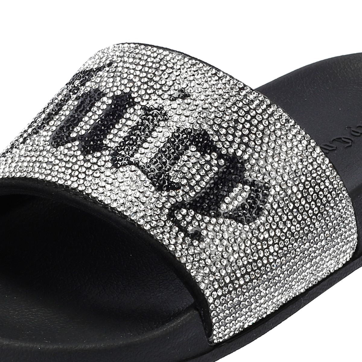 Juicy Couture Donna Diamante Damen Schwarze Pantoletten