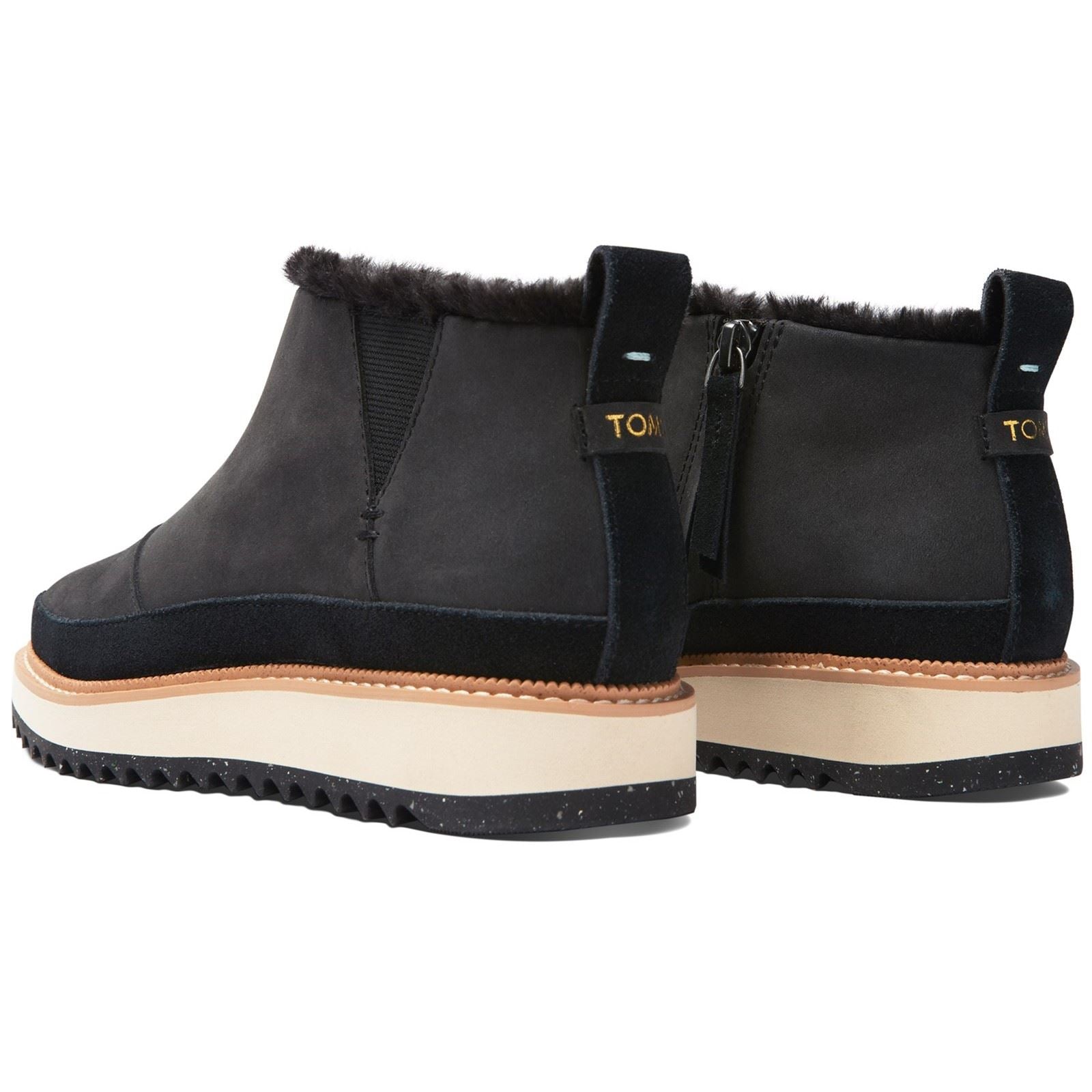 TOMS Marlo Leder Damen Schwarze Stiefel