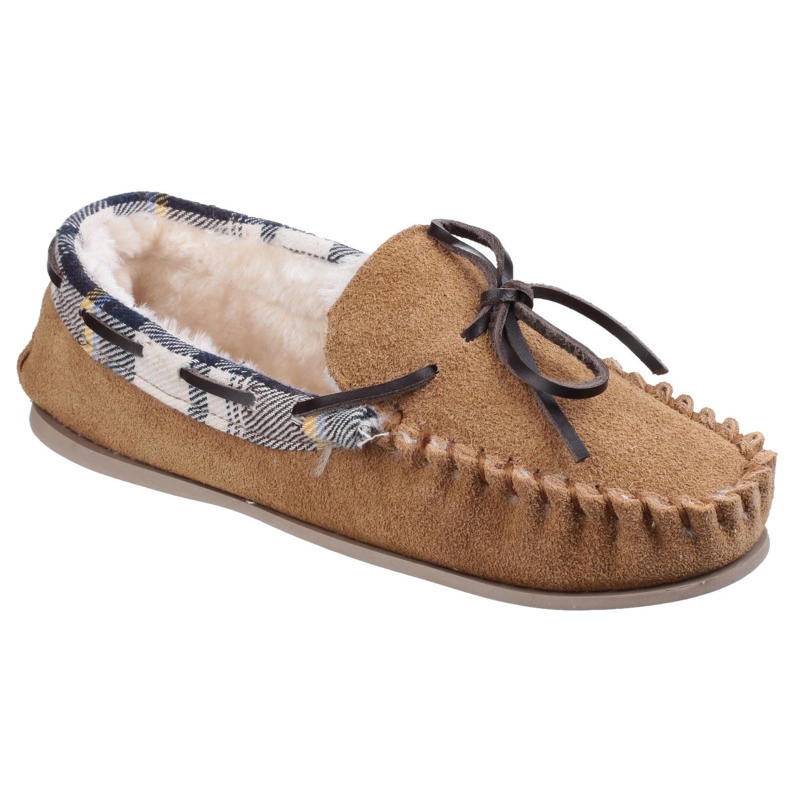 Cotswold Kilkenny Wildleder Damen Hausschuhe In Beige
