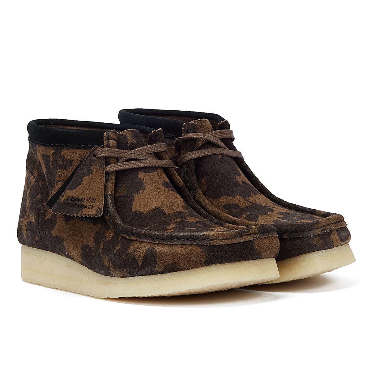 Clarks Originals Wallabee Floral Herren Stiefel In Schwarz/Khaki