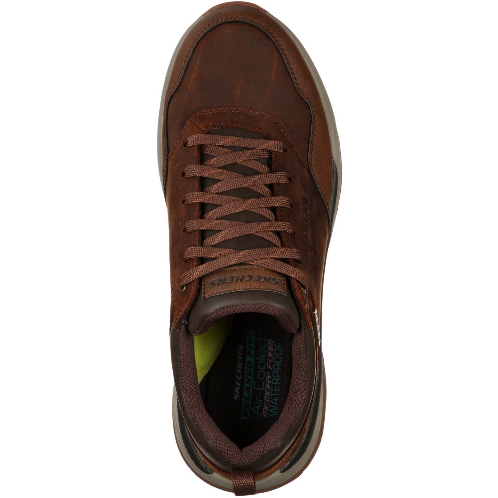 Skechers Benago Hombre Herren Dunkelbraune Sneaker