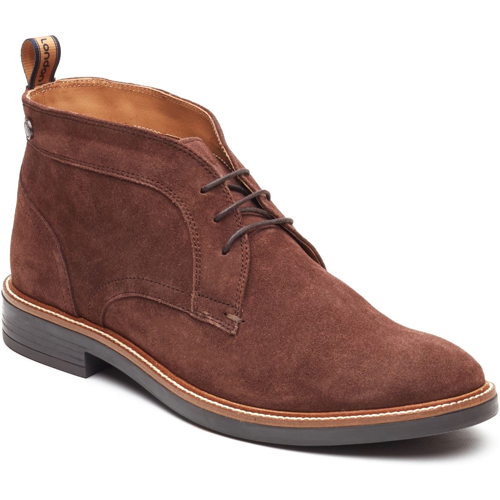Base London Lincoln Chukka Leder Herren Braune Stiefel