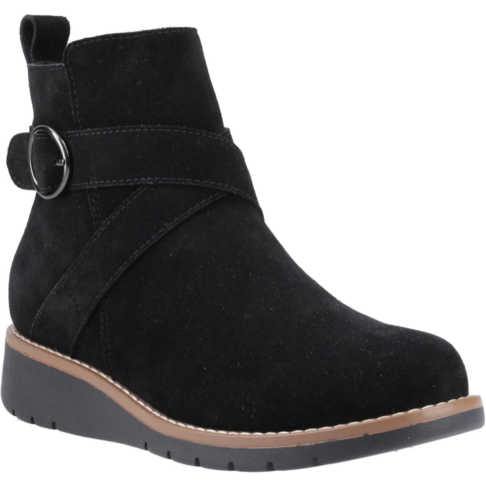Hush Puppies Lyra Damen Wildleder Winterstiefeletten in Schwarz