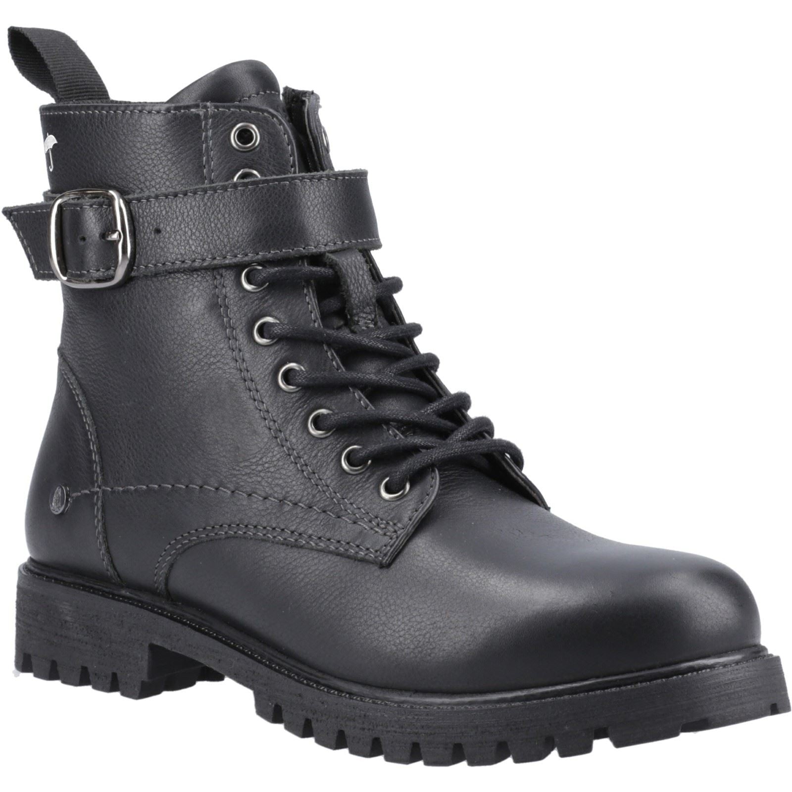 Hush Puppies Wanda Damen Schwarze Farbe Lederstiefel