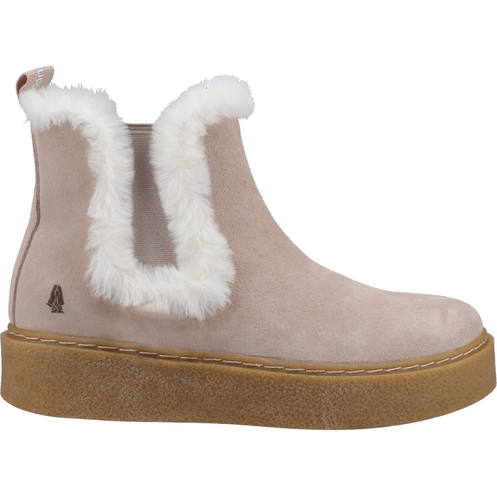 Hush Puppies Bella Damen Chelsea Stiefeletten in Nude aus Wildleder