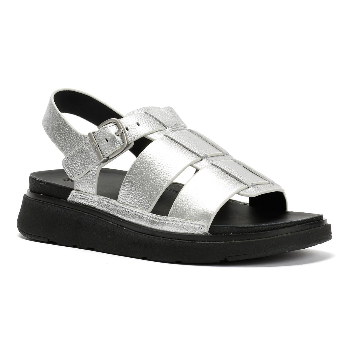 FitFlop GEN-FF Fisherman Leder Damen Silber Sandalen