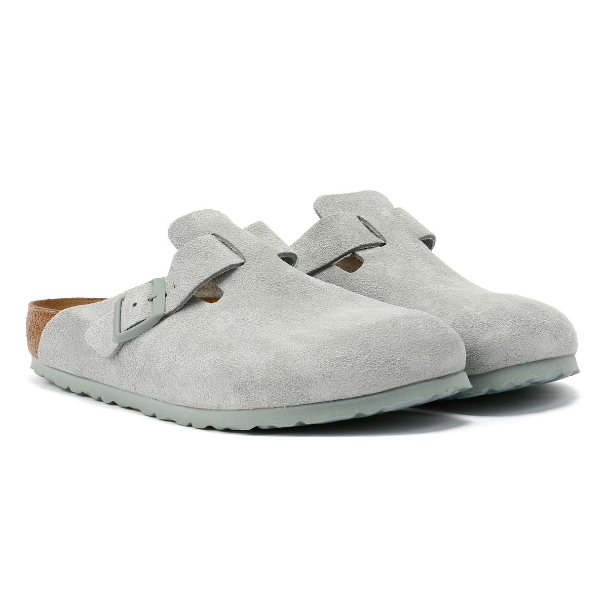 Birkenstock Boston Suede Graue Clogs