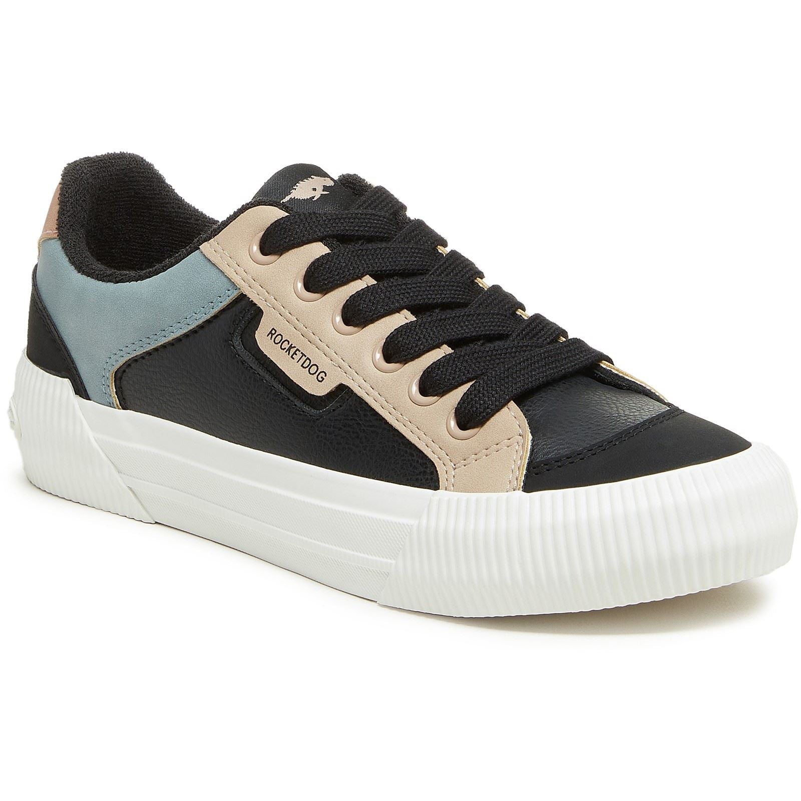 Rocket Dog Cheery Blocked Sporty Damen Schwarze Kombi Sneakers