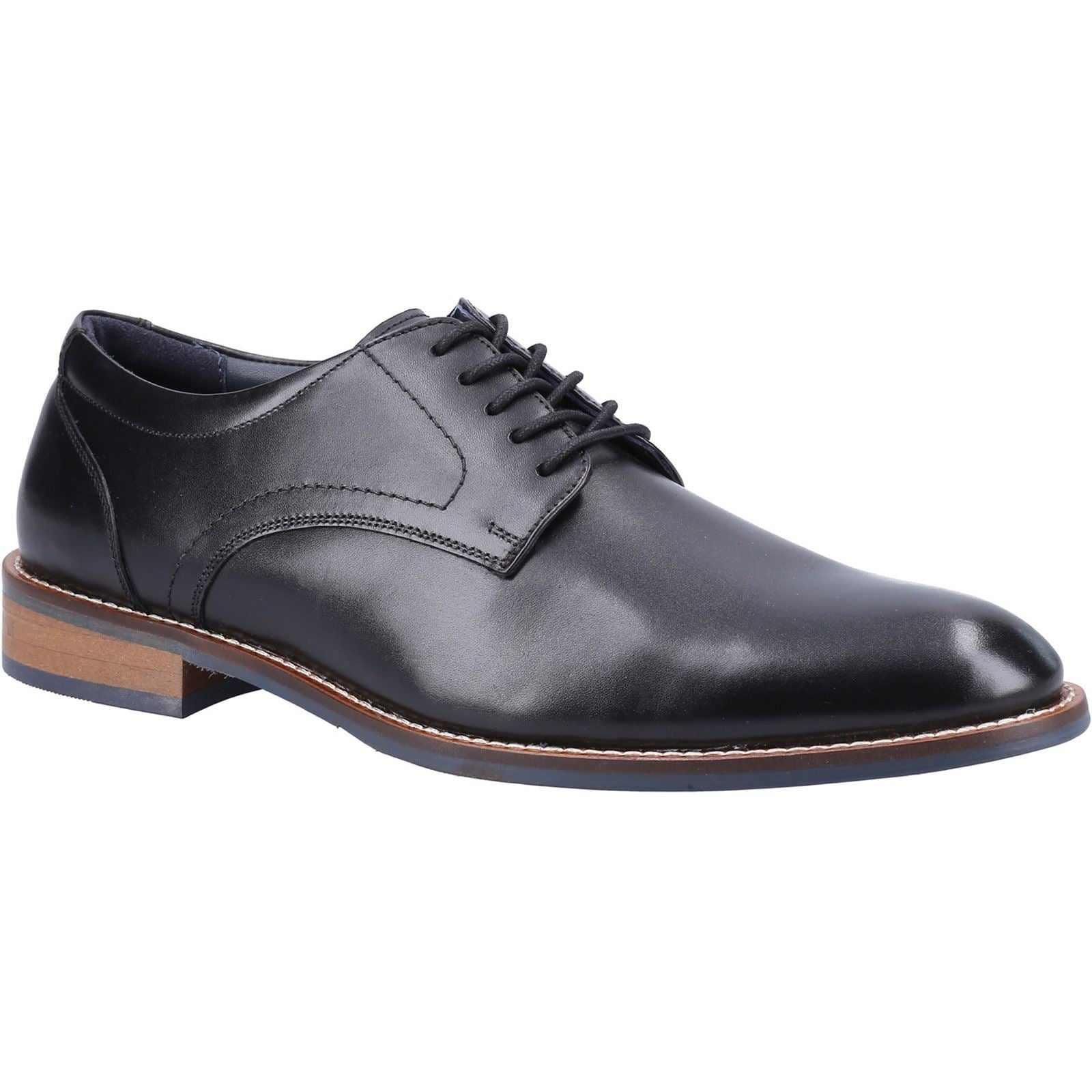 Hush Puppies Damien Lace Up Herrenschuhe Aus Schwarzem Leder Mit Schnürung