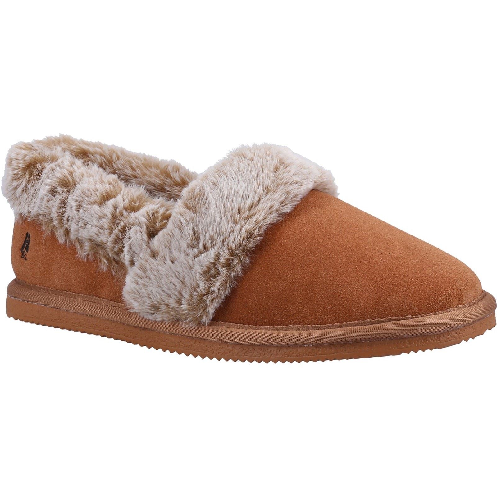 Hush Puppies Ariel Wildleder Damen Hausschuhe In Hellbraun