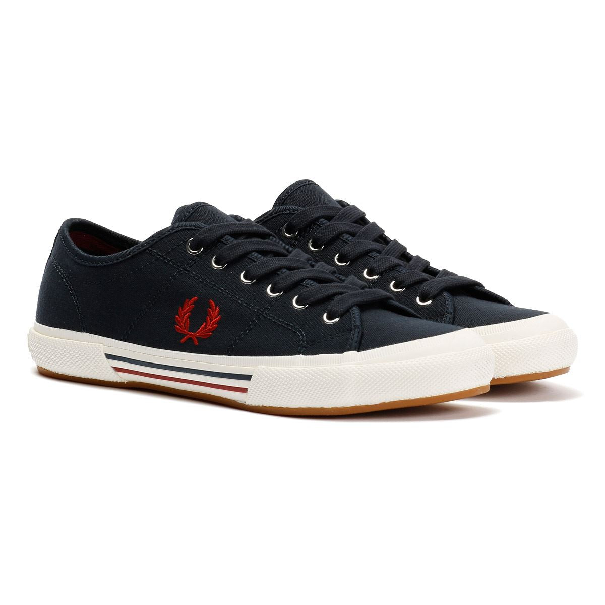 Fred Perry B708 Vintage Tennis Leinen Herren Blau Turnschuhe