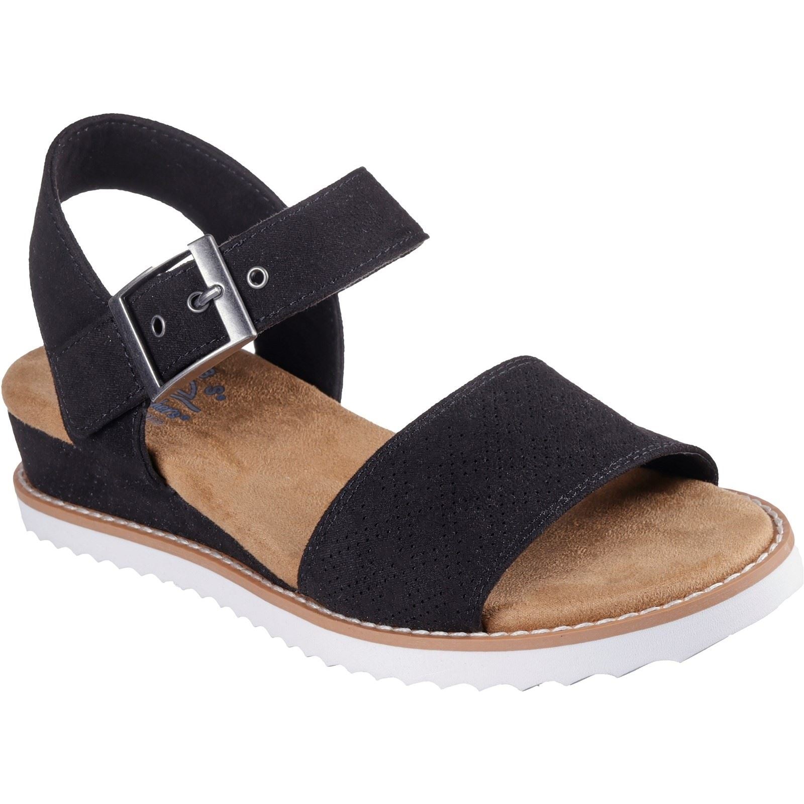 Skechers Desert Kiss Serendipitous Synthetik Damen Schwarz Sandalen