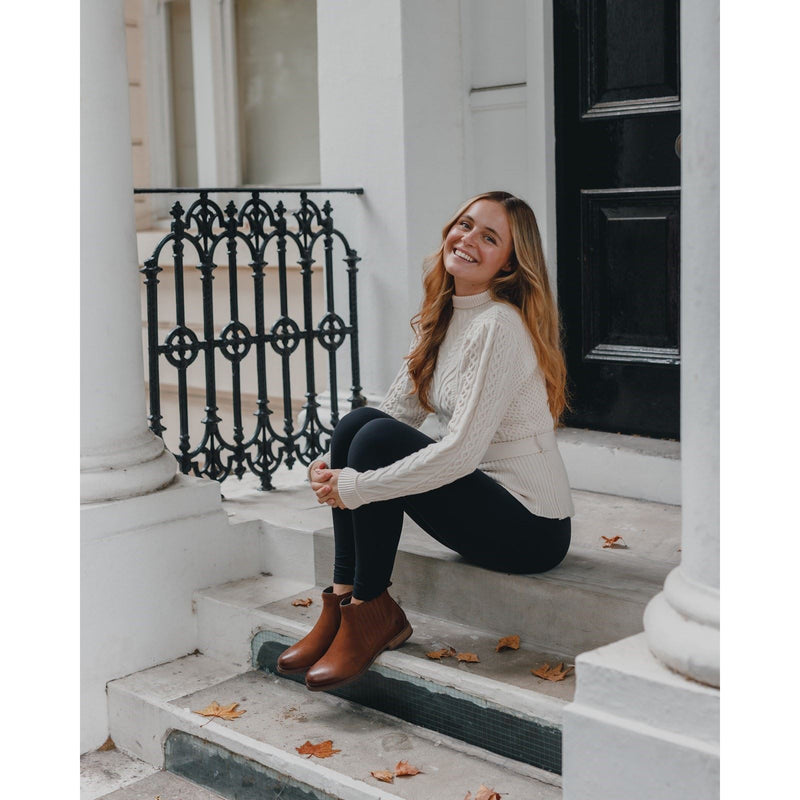 Hush Puppies Edith Leder Damen Stiefeletten In Beige