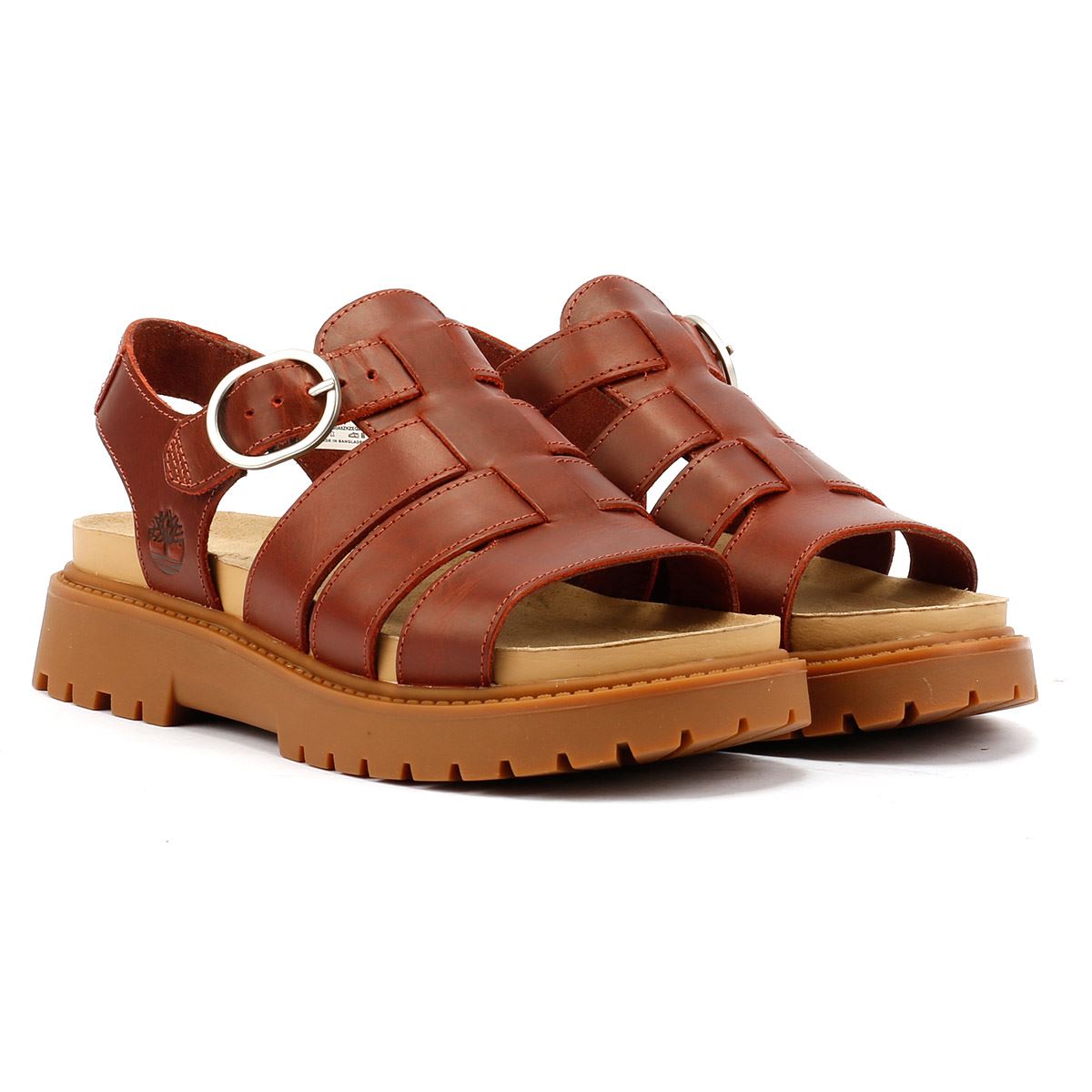Timberland Clairemont Way Fisherman Damen Sandalen Aus Rotem Leder