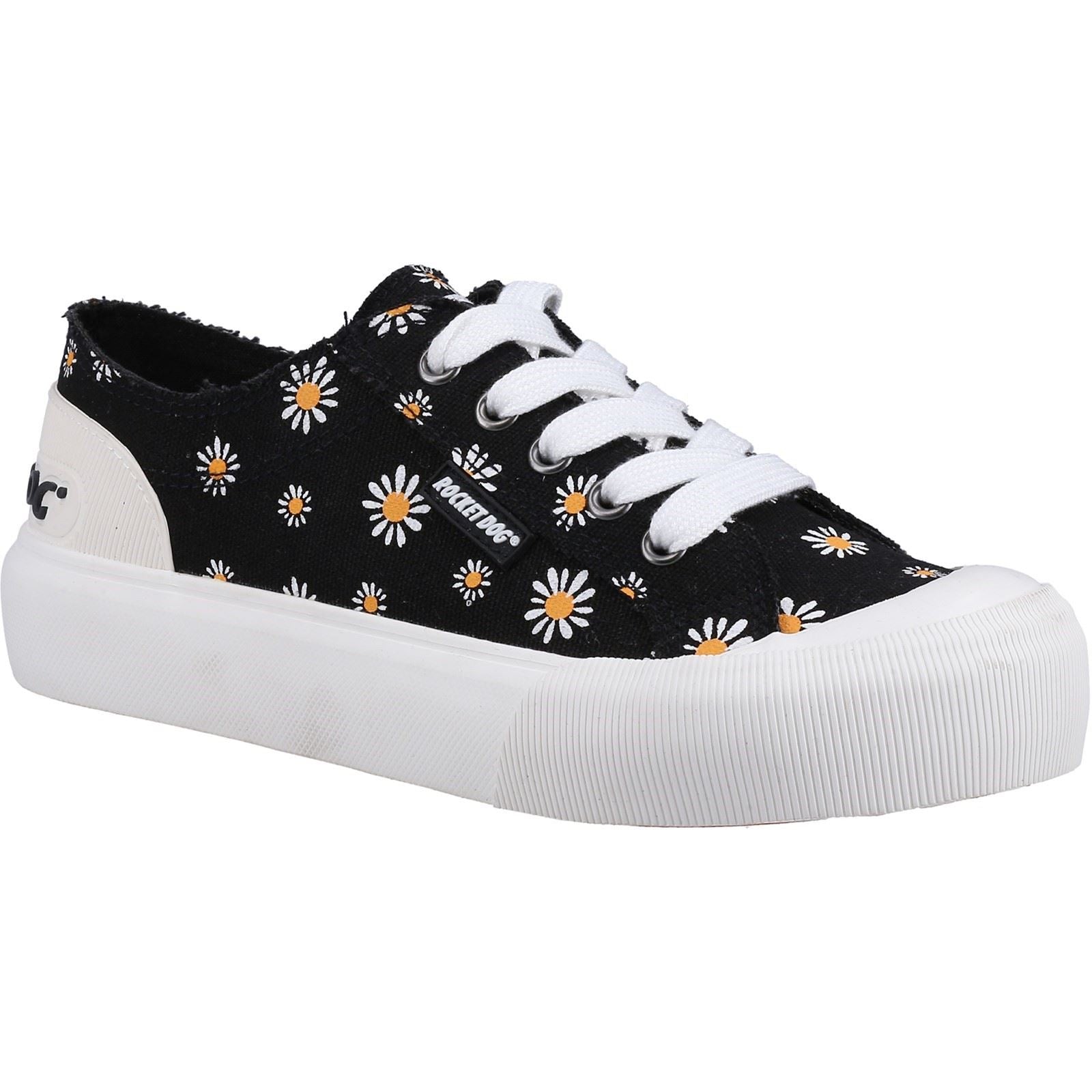 Rocket Dog Jazzin Plus Dixie Baumwoll-Damenschwarze Turnschuhe