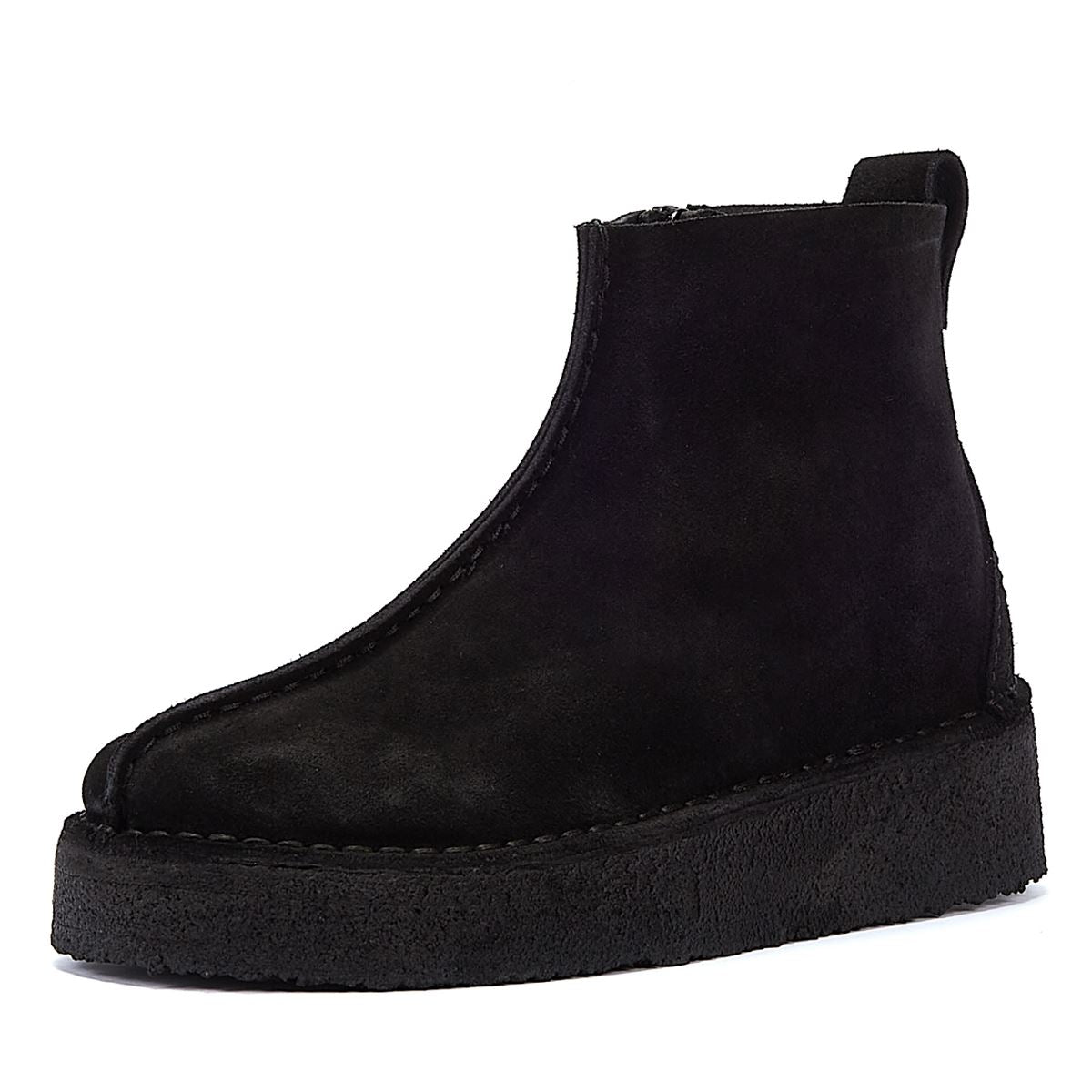 Clarks Originals Trek Keil Wildleder Damenstiefel In Schwarz
