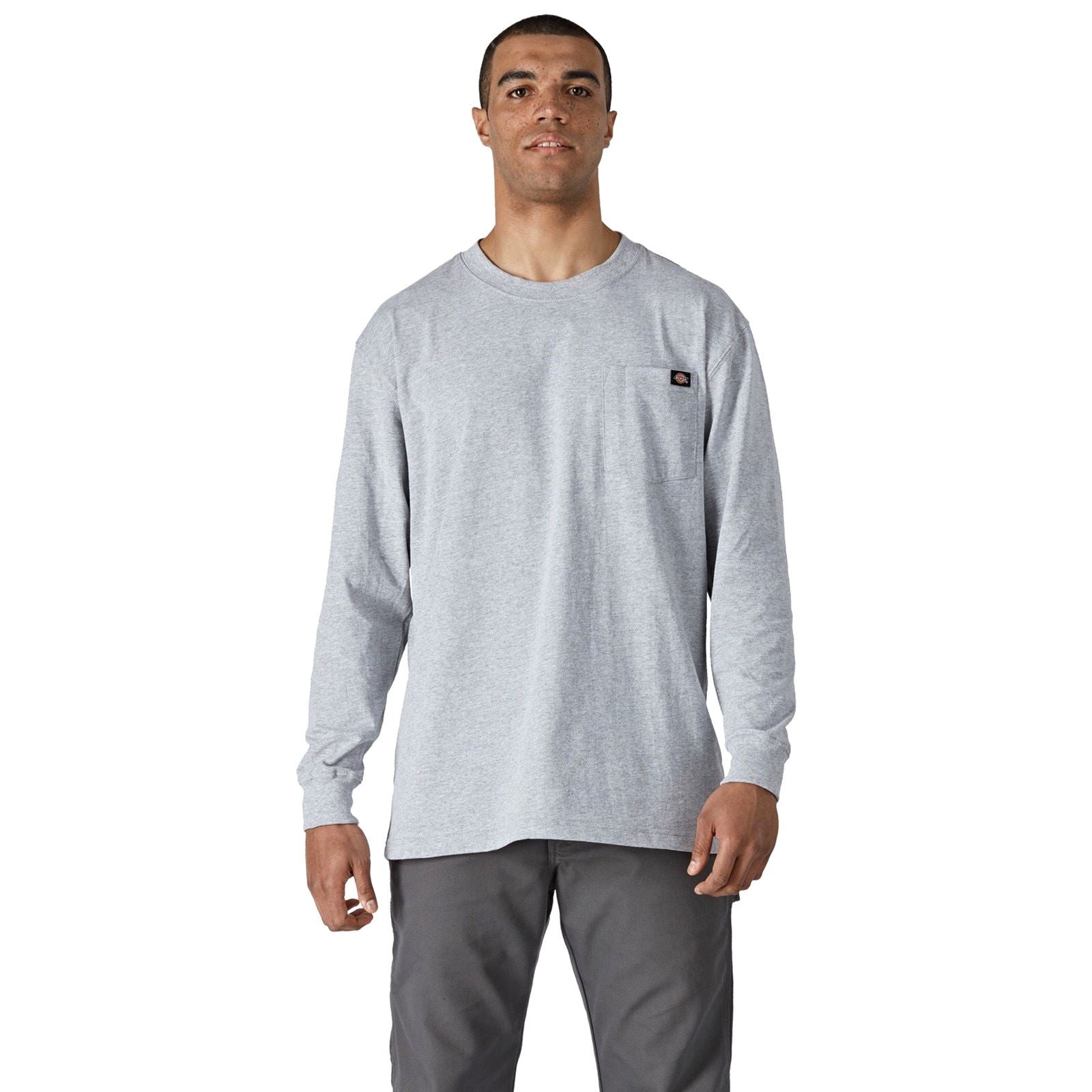 Dickies Pocket Long Sleeve Baumwoll Herren Graues T-Shirt