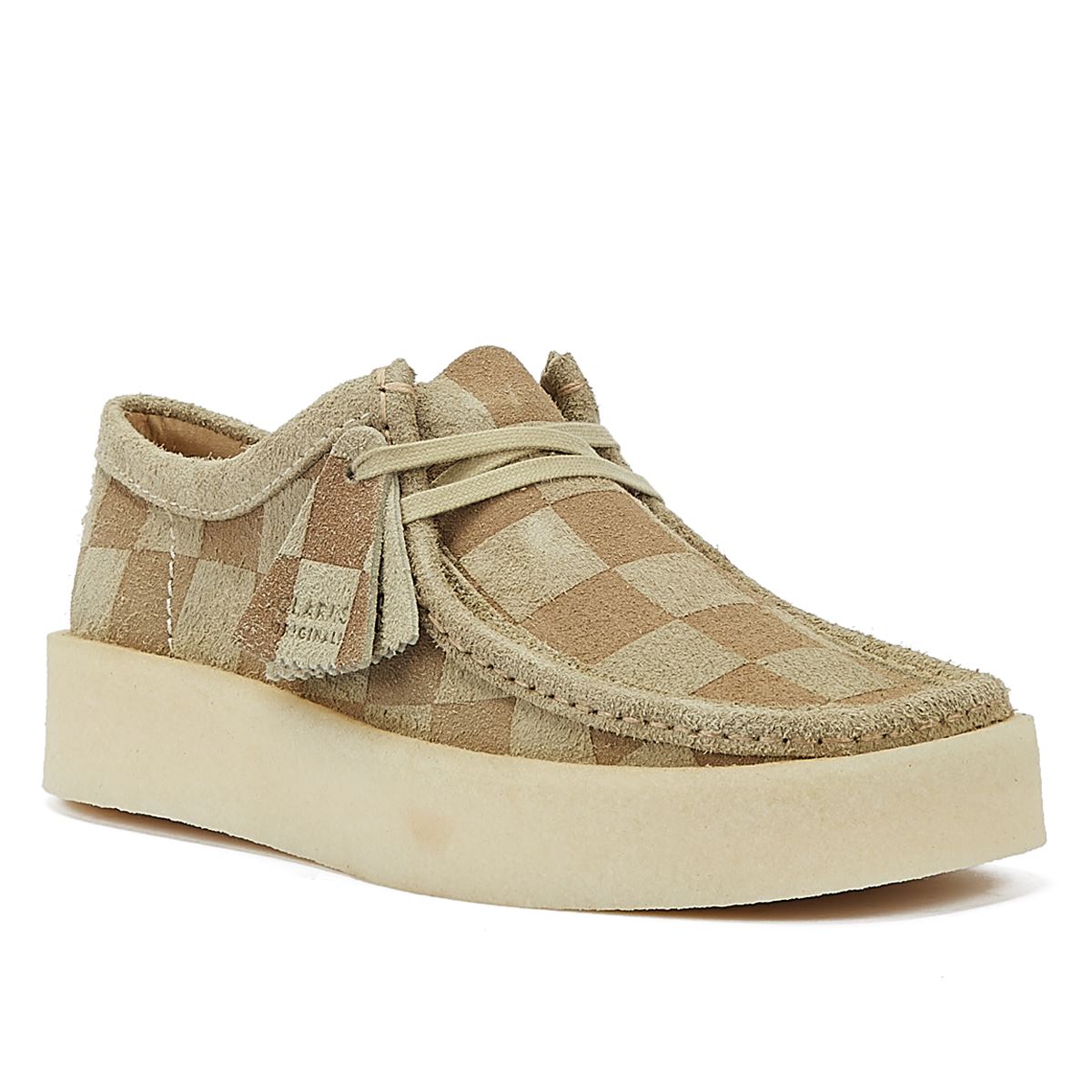 Clarks Wallabee Cup Check Stiefel Für Herren In Ahorn