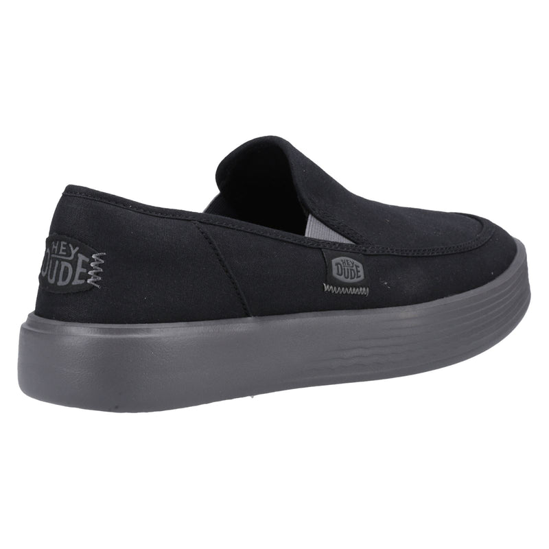 HEYDUDE Sunapee Canvas 100% Baumwolle Herrenschuhe In Schwarz/Anthrazit