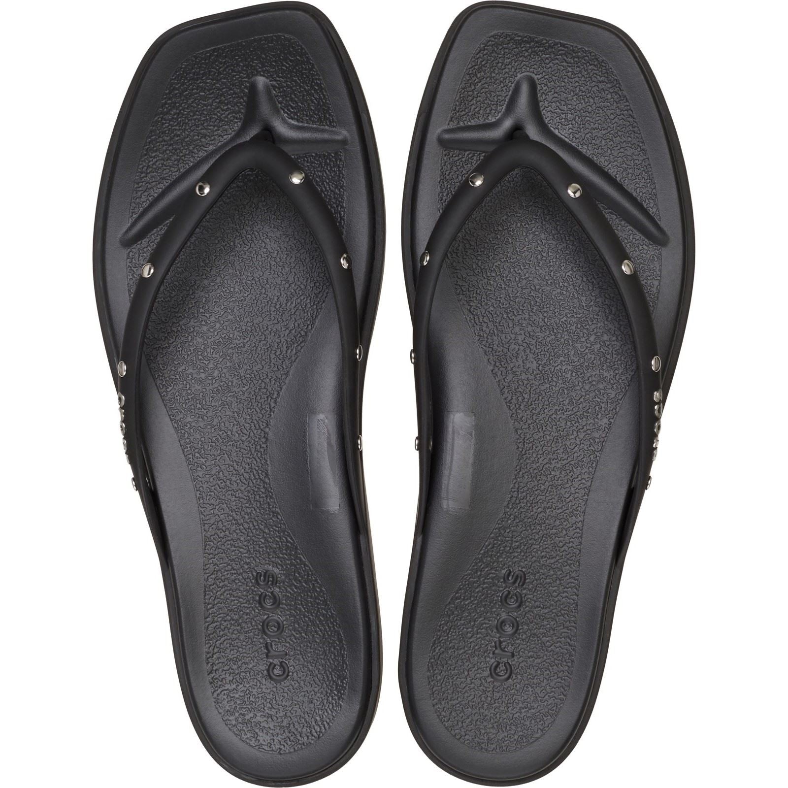 Crocs Miami Studded Flip Thermoplastische Schwarze Flip-Flops Für Damen