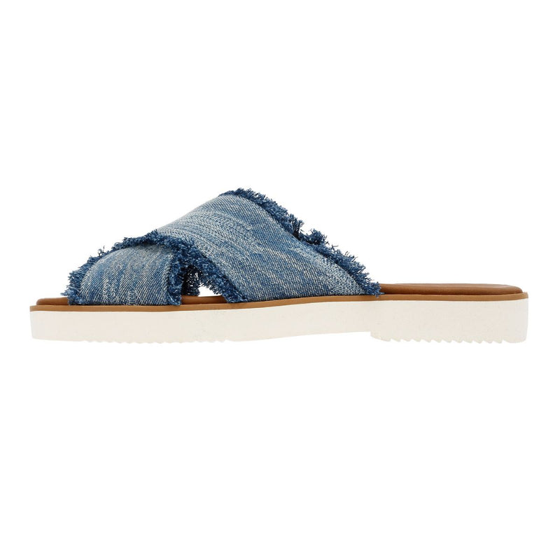 TOMS Mae Crossover Damen Sandalen In Blau Aus Denim