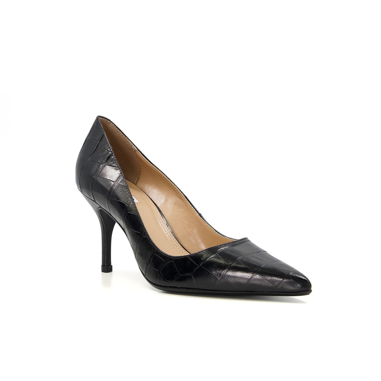Dune Bold Leder Damen Schwarze Absätze