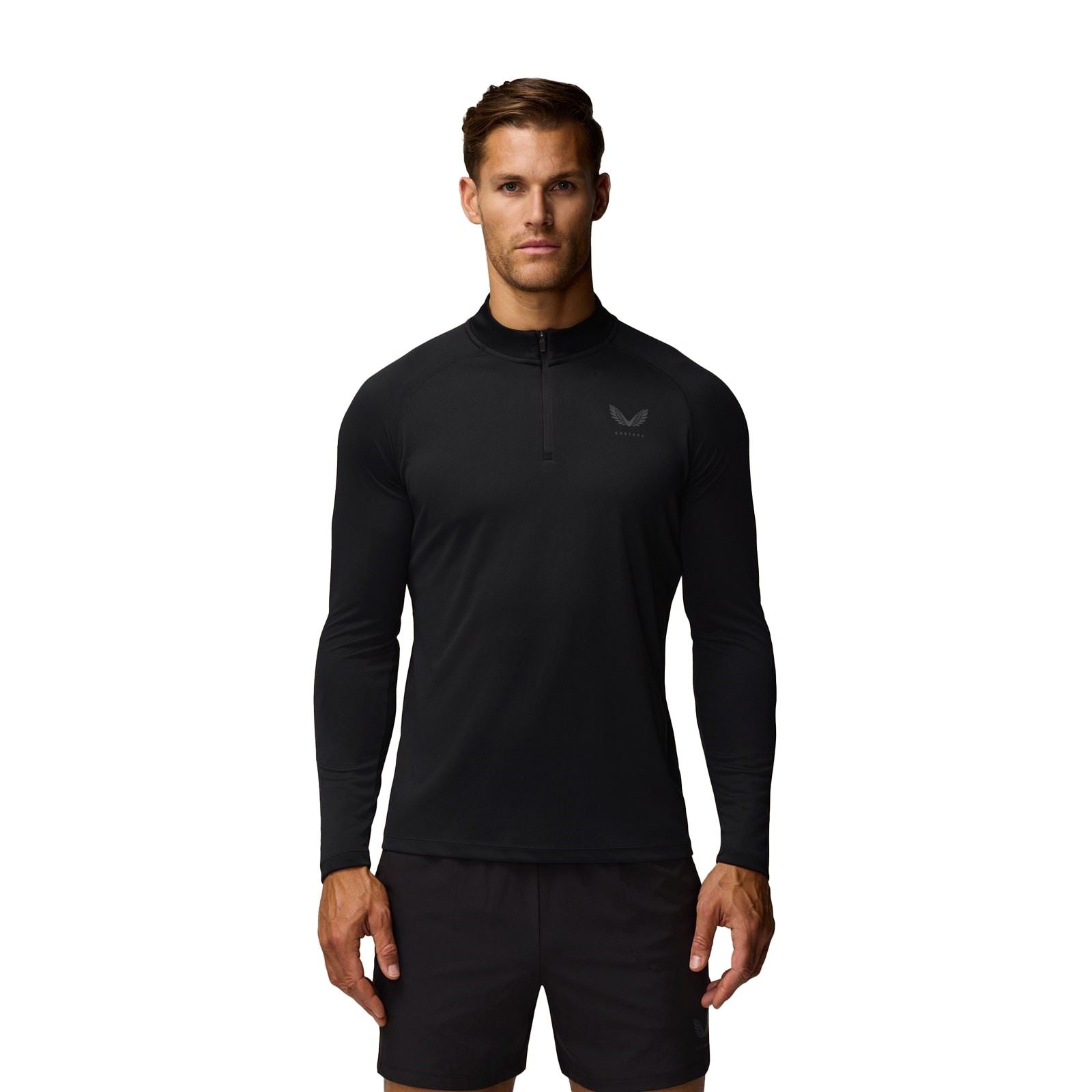 Castore Adapt Training 1/4 Zip Top Polyester Herren Schwarze Farbe Sport-T-Shirts