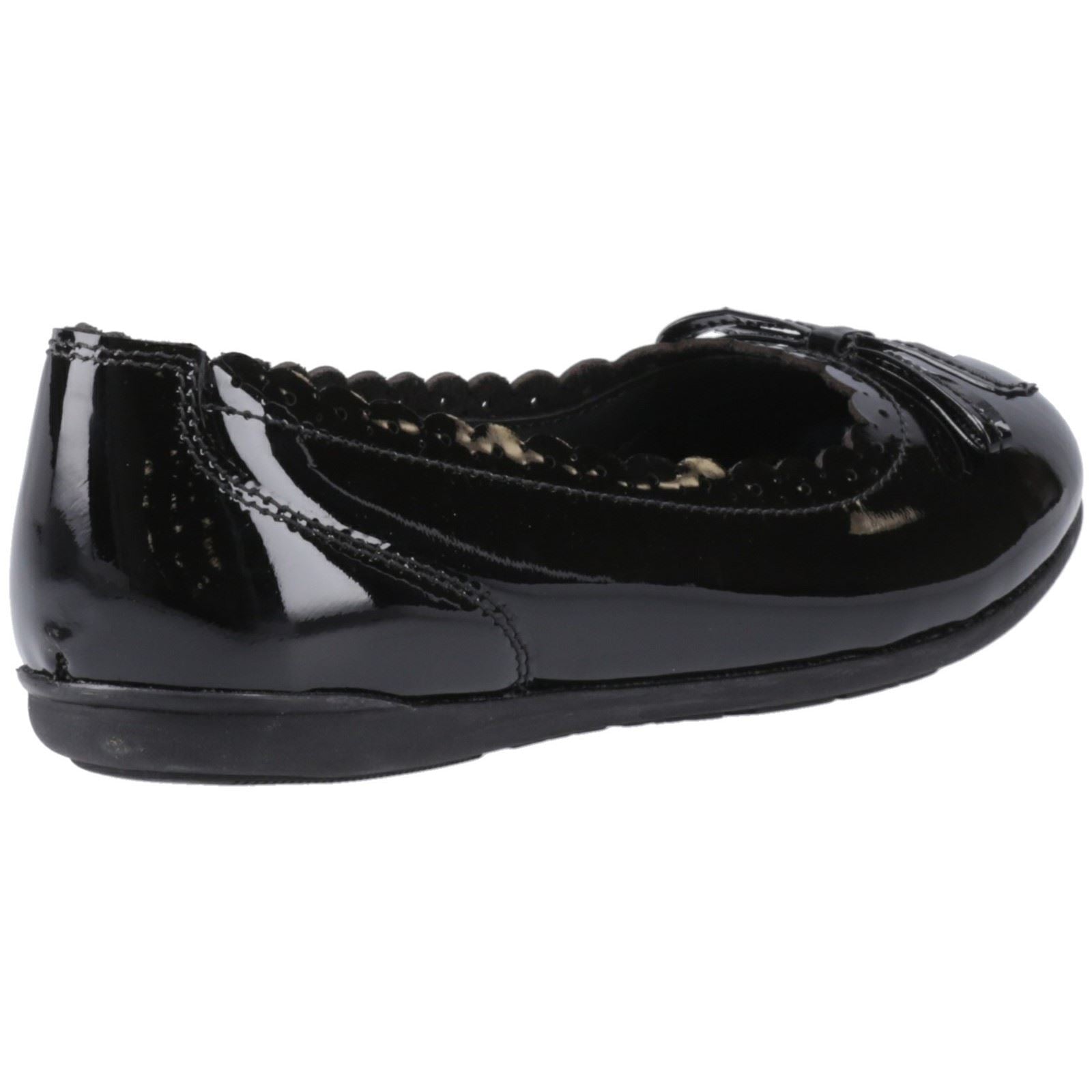 Hush Puppies Lillie Ballerina Patent Mädchenschwarze Ballettschuhe Aus Leder