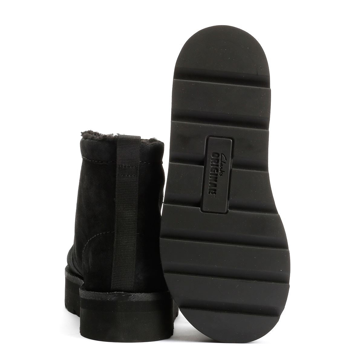 Clarks Originals Meare Rooey Wildlederschwarze Damenstiefel