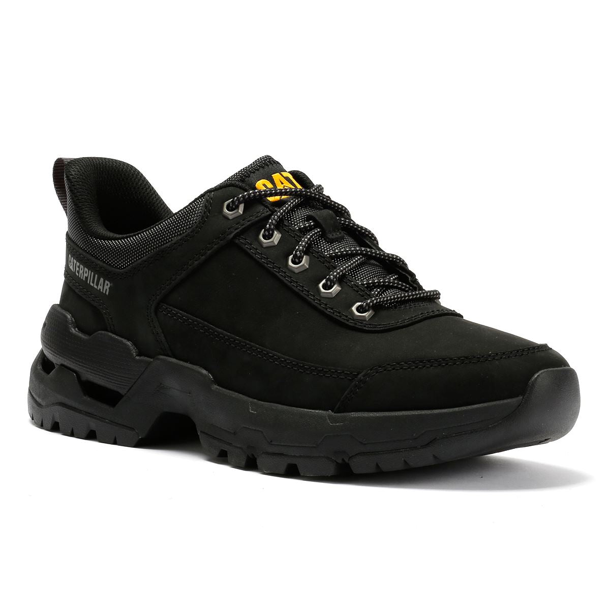 Caterpillar Surge Hiker Lo Waxy Nubuk Herren Schwarze Schnürschuhe