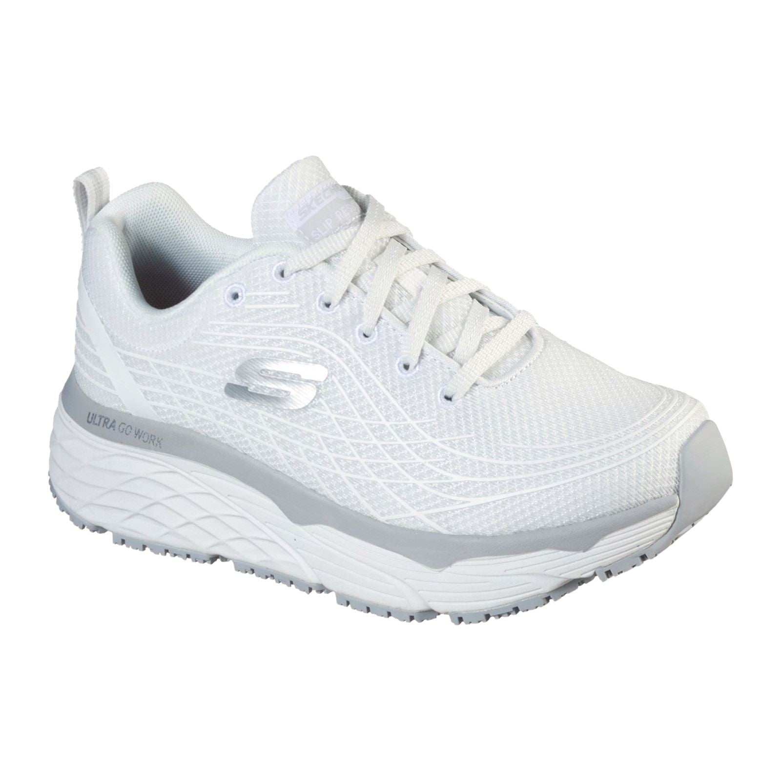 Skechers Workwear Max Cushioning Elite Sr Textile Damen Weiße Sicherheitssneaker