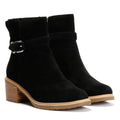 TOMS Hailey Buckle Wildlederschwarze Damenstiefel