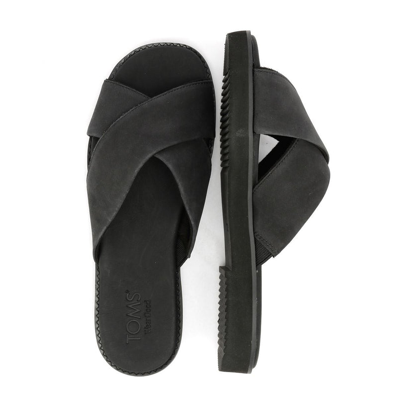 TOMS Mae Crossover Damen Sandalen Aus Schwarzem Leder