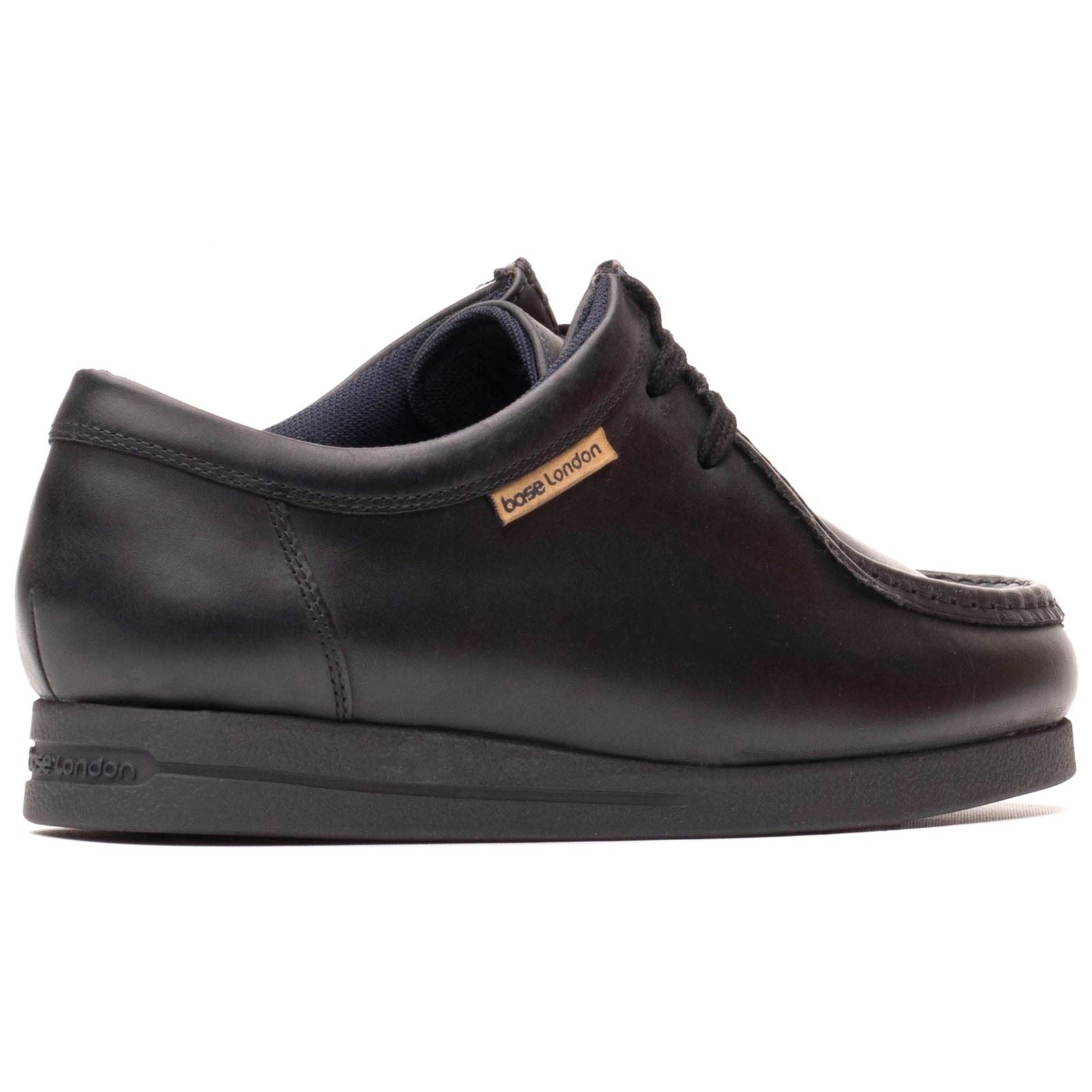 Base London Koko Leder Herren Schwarz Mokassins Schuhe