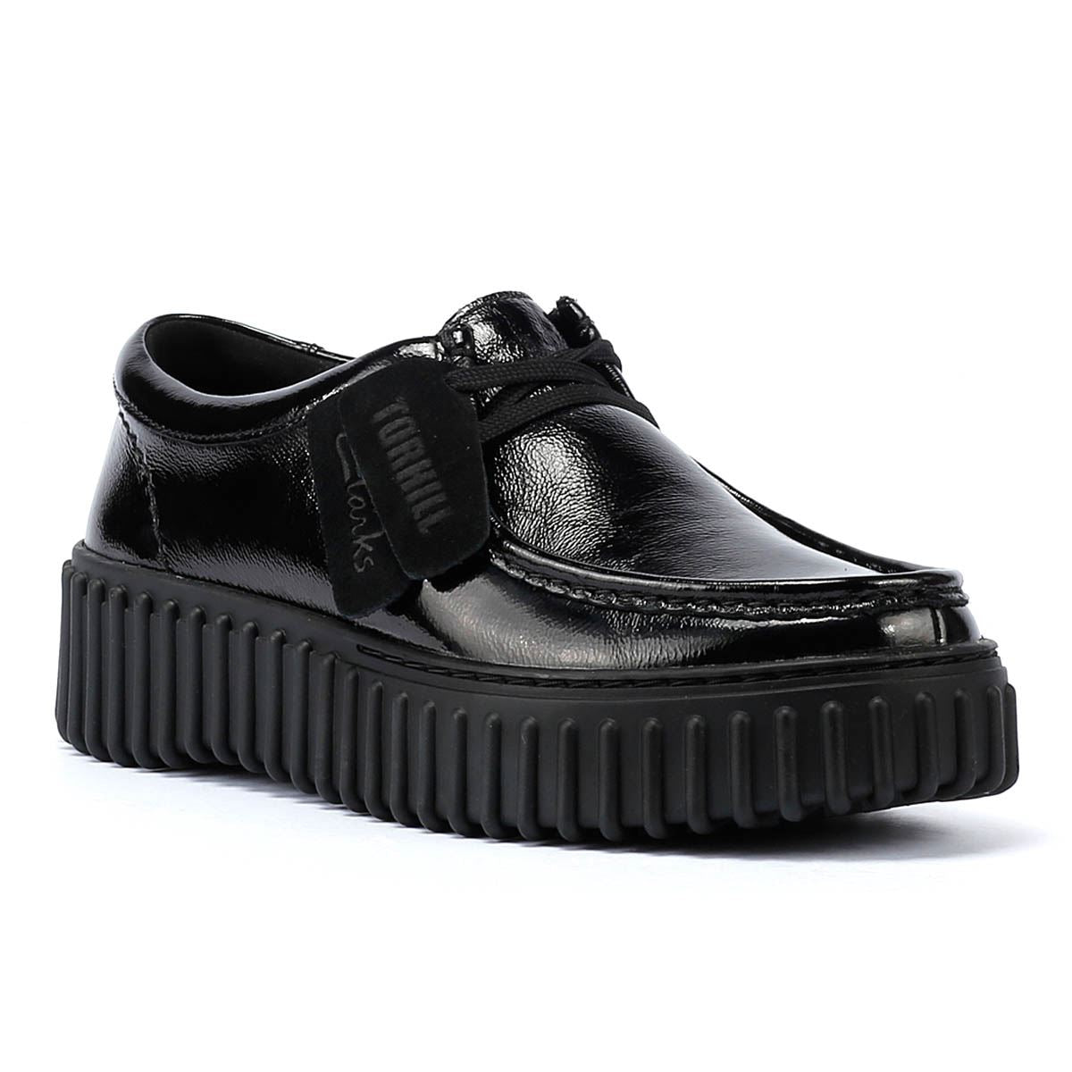 Clarks Main Torhill Bee Lacklederne Schwarze Damenschuhe